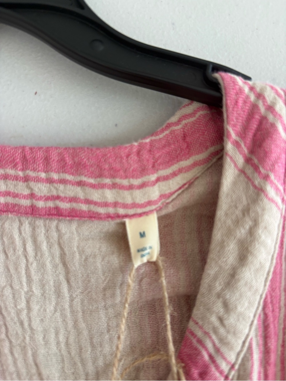 Faherty Pink and Cream Dune Cotton Gauze Wesley Dress in Medium - Picture 6 of 8